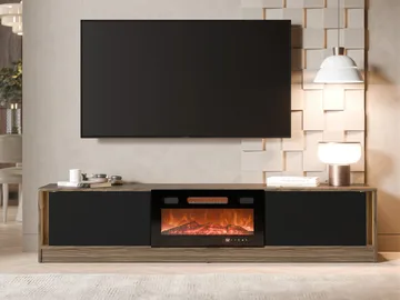 Brylin Tv-bänk 180 cm Eldstad med värmefunktion - Svart|brun - Möbler - Vardagsrum - Tv-möbler & mediamöbler - Tv-bänkar