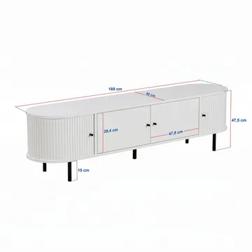 Bryric Tv-bänk 180 cm - Valnöt/Svart - Möbler - Vardagsrum - Tv-möbler & mediamöbler - Tv-bänkar