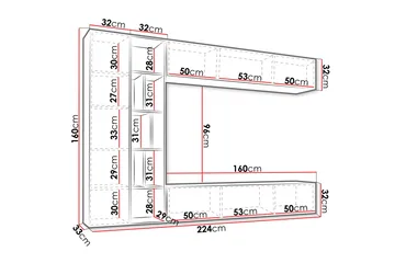 Bulet Tv-möbelset 224x33 cm - Beige - Möbler - Vardagsrum - Tv-möbler & mediamöbler - Tv-möbelset