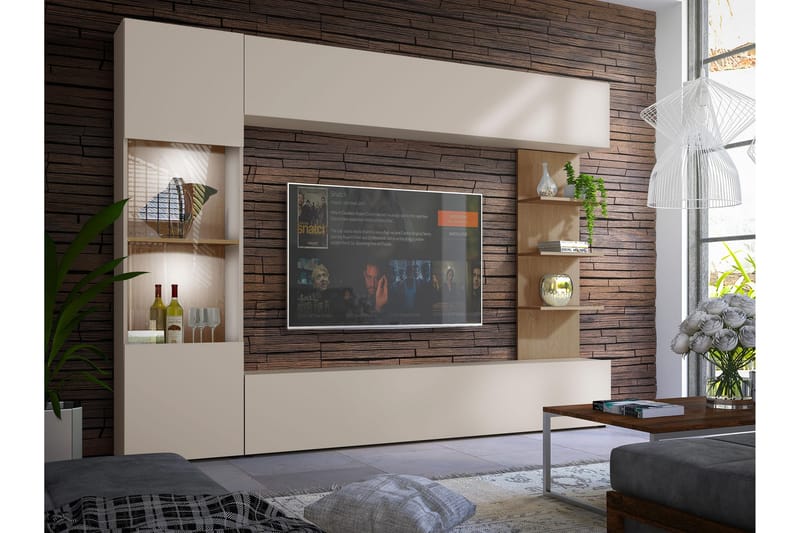 Bunda Tv-möbelset 250x30 cm - Beige - Möbler - Vardagsrum - Tv-möbler & mediamöbler - Tv-möbelset