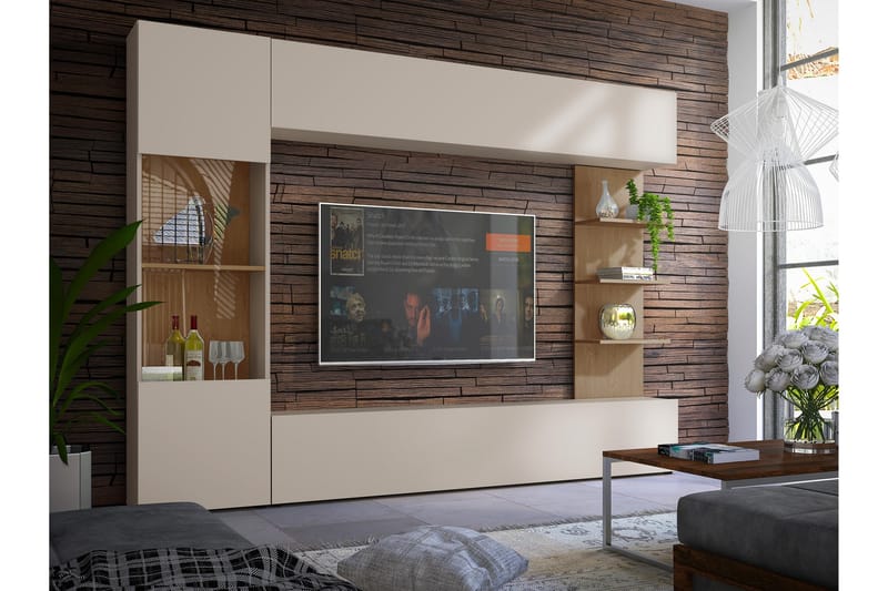 Bunda Tv-möbelset 250x30 cm - Beige - Möbler - Vardagsrum - Tv-möbler & mediamöbler - Tv-möbelset