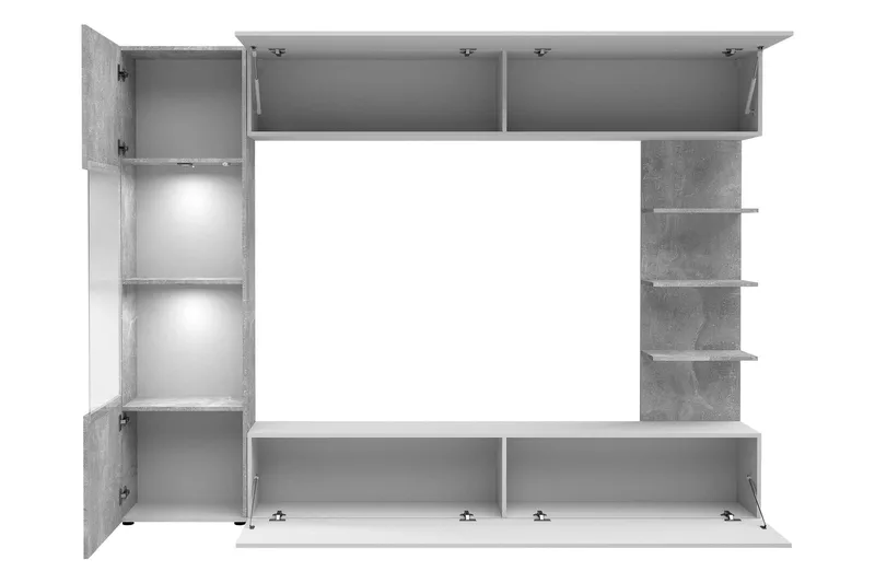 Bunda Tv-möbelset 250x30 cm - Grå/Vit - Möbler - Vardagsrum - Tv-möbler & mediamöbler - Tv-möbelset