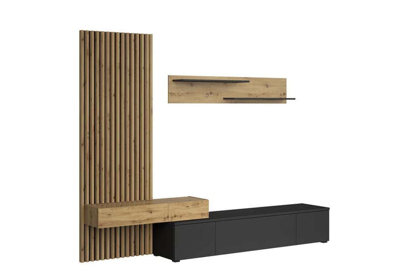 Bunkar Tv-möbelset 250x43 cm - Brun/Svart - Möbler - Vardagsrum - Tv-möbler & mediamöbler - Tv-möbelset