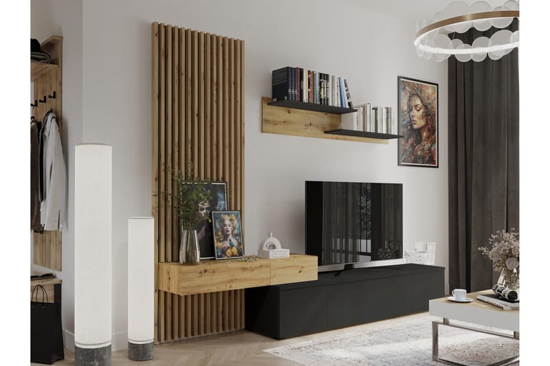 Bunkar Tv-möbelset 250x43 cm - Brun/Svart - Möbler - Vardagsrum - Tv-möbler & mediamöbler - Tv-möbelset