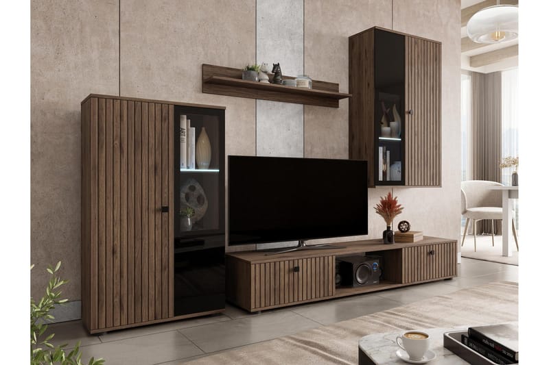 Bunta Tv-möbelset, Vit/Rosa