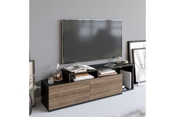 BURGNAC Tv-bänk 150 cm Svart/Mörkbrun
