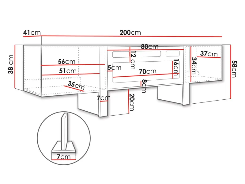 Calvenn Tv-Bänk Eldstad 200 cm - Möbler - Vardagsrum - Tv-möbler & mediamöbler - Tv-bänkar