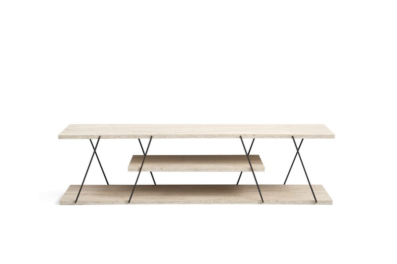 Canaz Tv-bänk 120 cm, Svart/Marmor