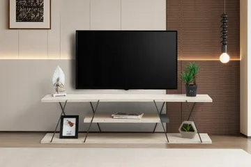 Canaz Tv-bänk 120 cm - Svart/Marmor - Möbler - Vardagsrum - Tv-möbler & mediamöbler - Tv-bänkar
