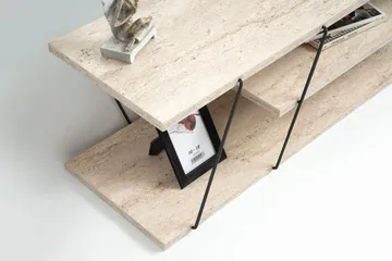 Canaz Tv-bänk 120 cm - Svart/Marmor - Möbler - Vardagsrum - Tv-möbler & mediamöbler - Tv-bänkar