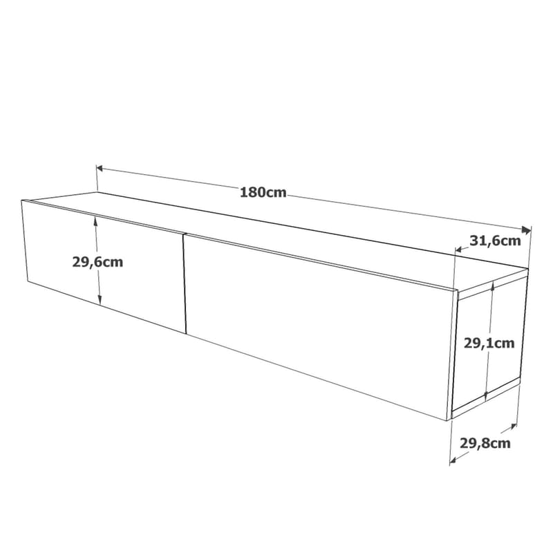 Canto TV-bänk 180x29,6x29,8 cm - Ek - Möbler - Vardagsrum - Tv-möbler & mediamöbler - Tv-bänkar