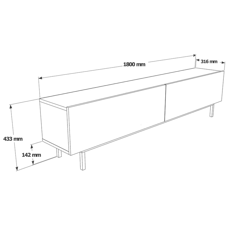 Canto TV-bänk 180x43,3x31,6 cm - Ek - Möbler - Vardagsrum - Tv-möbler & mediamöbler - Tv-bänkar
