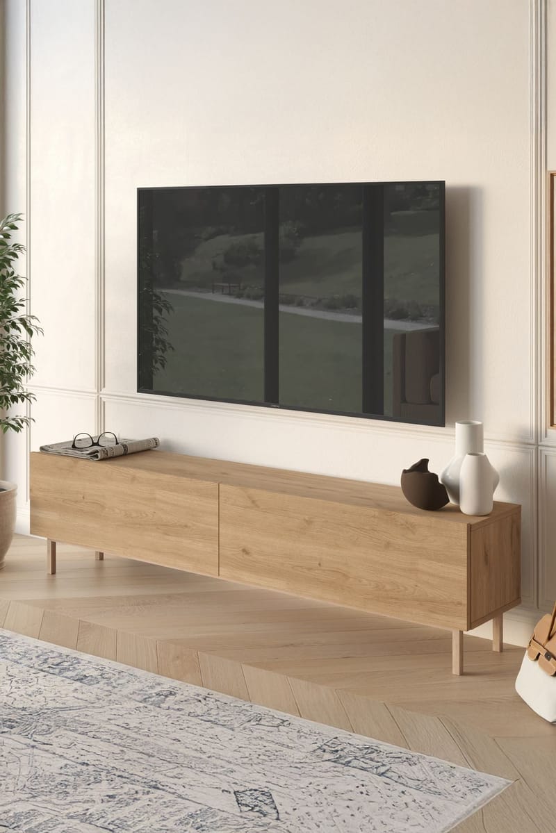 Canto TV-bänk 180x43,3x31,6 cm - Ek - Möbler - Vardagsrum - Tv-möbler & mediamöbler - Tv-bänkar