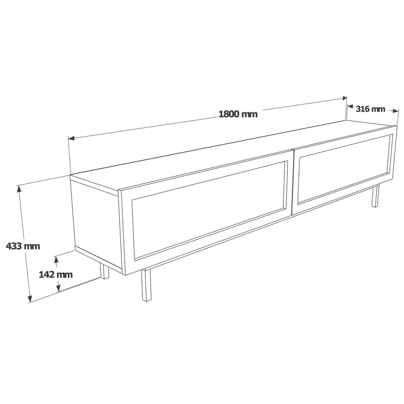 Canto TV-bänk 180x43,3x31,6 cm - Ek - Möbler - Vardagsrum - Tv-möbler & mediamöbler - Tv-bänkar