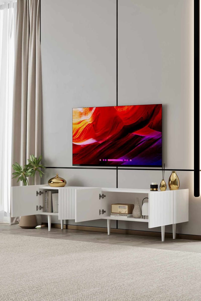 Capella TV-bänk 160x50x29 cm - Vit - Möbler - Vardagsrum - Tv-möbler & mediamöbler - Tv-bänkar