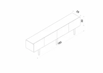 Capella TV-bänk 180x50x29 cm - Vit - Möbler - Vardagsrum - Tv-möbler & mediamöbler - Tv-bänkar