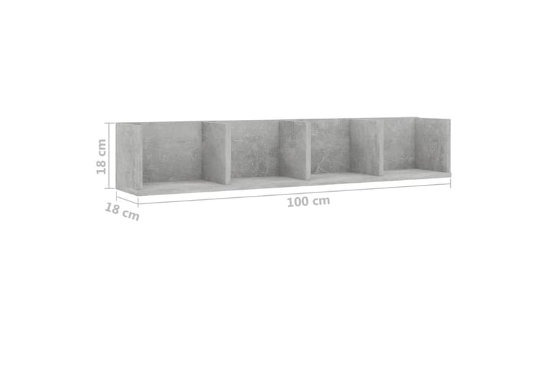 CD-hylla betonggrå 100x18x18 cm spånskiva - Grå - Möbler - Vardagsrum - Tv-möbler & mediamöbler - CD hyllor & DVD hyllor