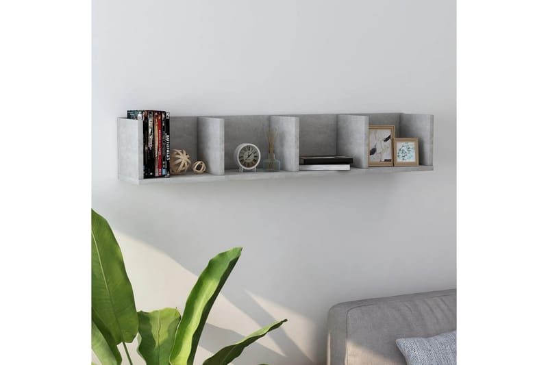 CD-hylla betonggrå 100x18x18 cm spånskiva - Grå - Möbler - Vardagsrum - Tv-möbler & mediamöbler - CD hyllor & DVD hyllor