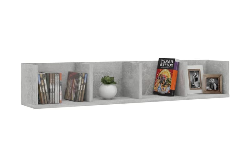 CD-hylla betonggrå 100x18x18 cm spånskiva - Grå - Möbler - Vardagsrum - Tv-möbler & mediamöbler - CD hyllor & DVD hyllor