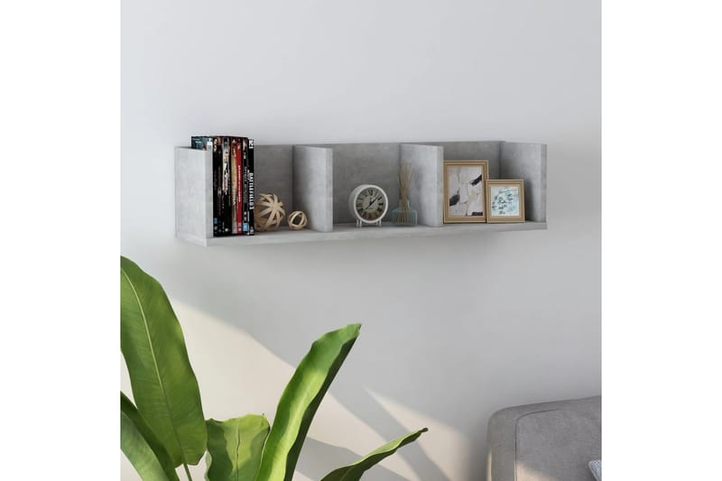 CD-hylla betonggrå 75x18x18 cm spånskiva - Grå - Möbler - Vardagsrum - Tv-möbler & mediamöbler - CD hyllor & DVD hyllor