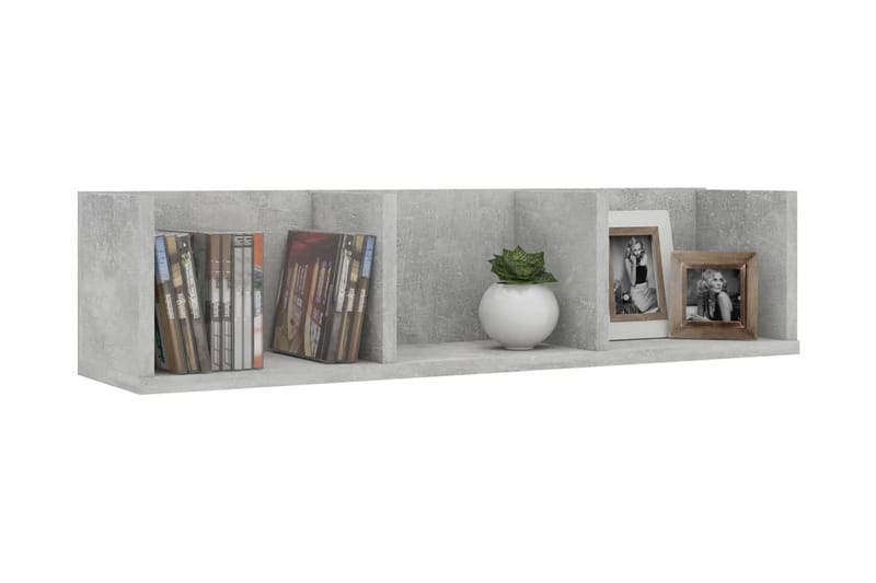 CD-hylla betonggrå 75x18x18 cm spånskiva - Grå - Möbler - Vardagsrum - Tv-möbler & mediamöbler - CD hyllor & DVD hyllor