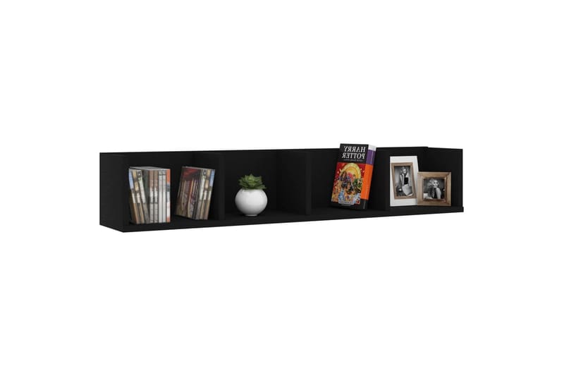 CD-hylla svart 100x18x18 cm spånskiva - Svart - Möbler - Vardagsrum - Tv-möbler & mediamöbler - CD hyllor & DVD hyllor