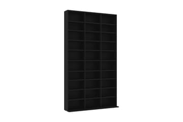 CD-hylla svart 102x23x177,5 cm spånskiva