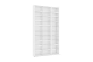 CD-hylla vit högglans 102x23x177,5 cm spånskiva