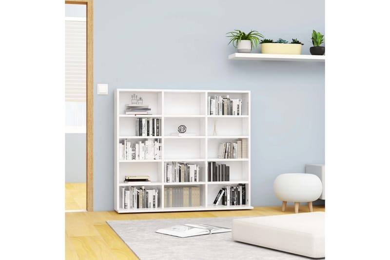 CD-hylla vit högglans 102x23x89,5 cm spånskiva - Vit - Möbler - Vardagsrum - Tv-möbler & mediamöbler - CD hyllor & DVD hyllor