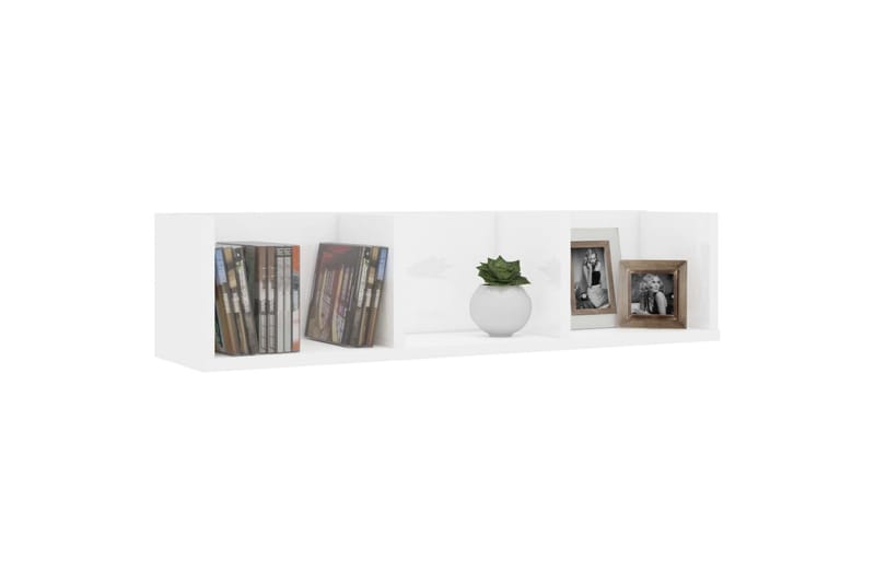 CD-hylla vit högglans 75x18x18 cm spånskiva - Vit - Möbler - Vardagsrum - Tv-möbler & mediamöbler - CD hyllor & DVD hyllor