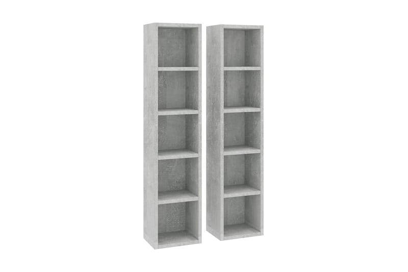 CD-hyllor 2 st betonggrå 21x16x93,5 cm spånskiva - Grå - Möbler - Vardagsrum - Tv-möbler & mediamöbler - CD hyllor & DVD hyllor