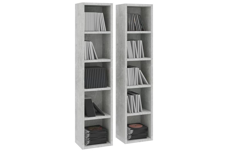 CD-hyllor 2 st betonggrå 21x16x93,5 cm spånskiva - Grå - Möbler - Vardagsrum - Tv-möbler & mediamöbler - CD hyllor & DVD hyllor