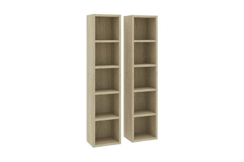 CD-hyllor 2 st sonoma-ek 21x16x93,5 cm spånskiva - Brun - Möbler - Vardagsrum - Tv-möbler & mediamöbler - CD hyllor & DVD hyllor