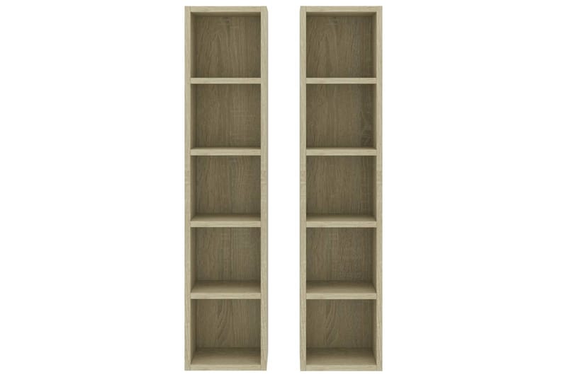CD-hyllor 2 st sonoma-ek 21x16x93,5 cm spånskiva - Brun - Möbler - Vardagsrum - Tv-möbler & mediamöbler - CD hyllor & DVD hyllor