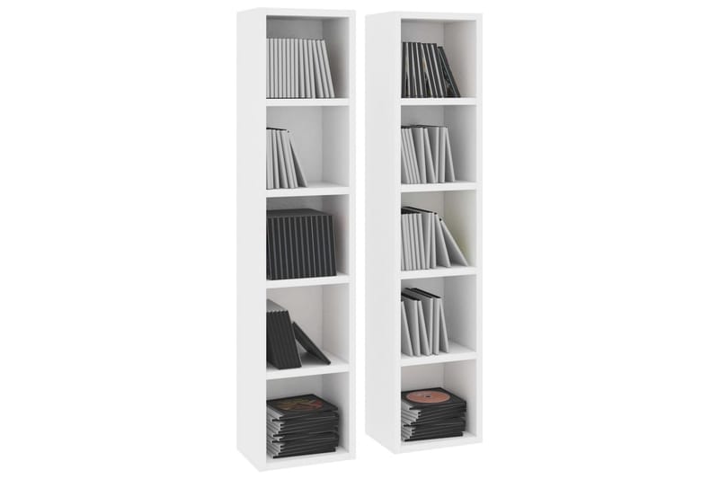 CD-hyllor 2 st vit 21x16x93,5 cm spånskiva - Vit - Möbler - Vardagsrum - Tv-möbler & mediamöbler - CD hyllor & DVD hyllor
