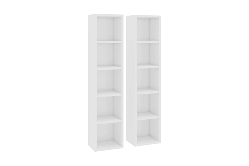 CD-hyllor 2 st vit högglans 21x16x93,5 cm spånskiva - Vit - Möbler - Vardagsrum - Tv-möbler & mediamöbler - CD hyllor & DVD hyllor