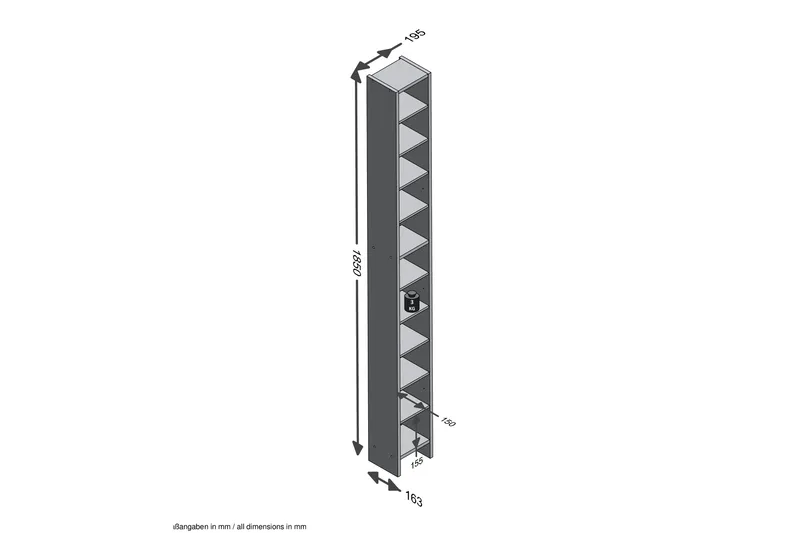Hallo CD-hylla 20 cm - Betong - Möbler - Vardagsrum - Tv-möbler & mediamöbler - CD hyllor & DVD hyllor
