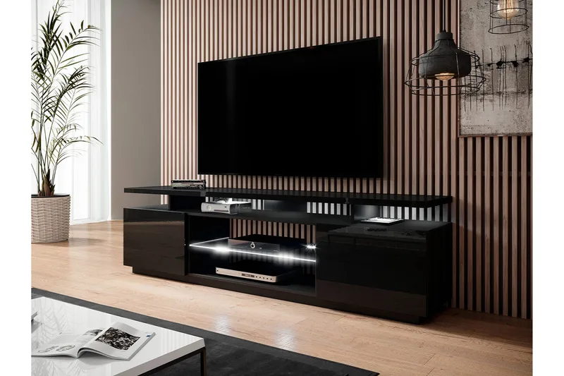 Ceasar Tv-bänk 180 cm - Svart - Möbler - Vardagsrum - Tv-möbler & mediamöbler - Tv-bänkar