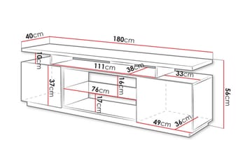 Ceasar Tv-bänk 180 cm - Vit - Möbler - Vardagsrum - Tv-möbler & mediamöbler - Tv-bänkar