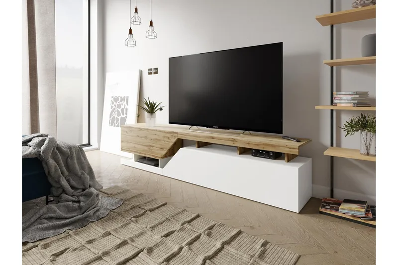 Ceelias Tv-bänk 200 cm - Vit - Möbler - Vardagsrum - Tv-möbler & mediamöbler - Tv-bänkar