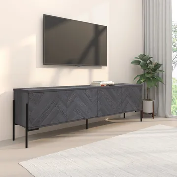 Charlene Tv-bänk 175 cm - Grå fiskbensek / grå ek - Möbler - Vardagsrum - Tv-möbler & mediamöbler - Tv-bänkar