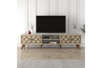 Chass Golvstående Tv Bänk 180 cm med Förvaring i Ljust Trä - Beige - Möbler - Vardagsrum - Tv-möbler & mediamöbler - Tv-bänkar