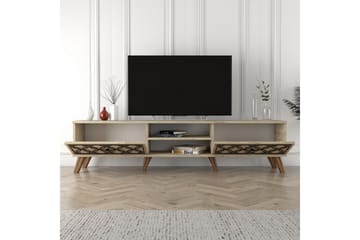 Chass Golvstående Tv Bänk 180 cm med Förvaring i Ljust Trä - Beige - Möbler - Vardagsrum - Tv-möbler & mediamöbler - Tv-bänkar