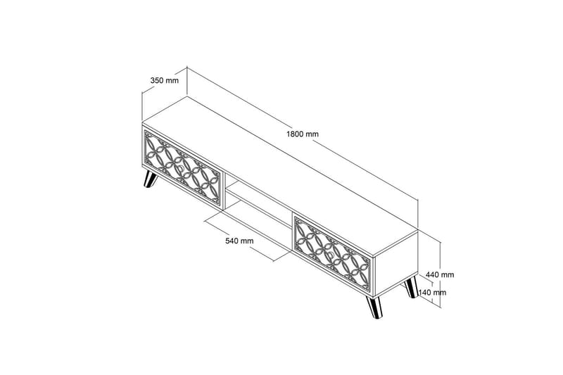 Chass Tv-bänk 180 cm - Beige - Möbler - Vardagsrum - Tv-möbler & mediamöbler - Tv-bänkar