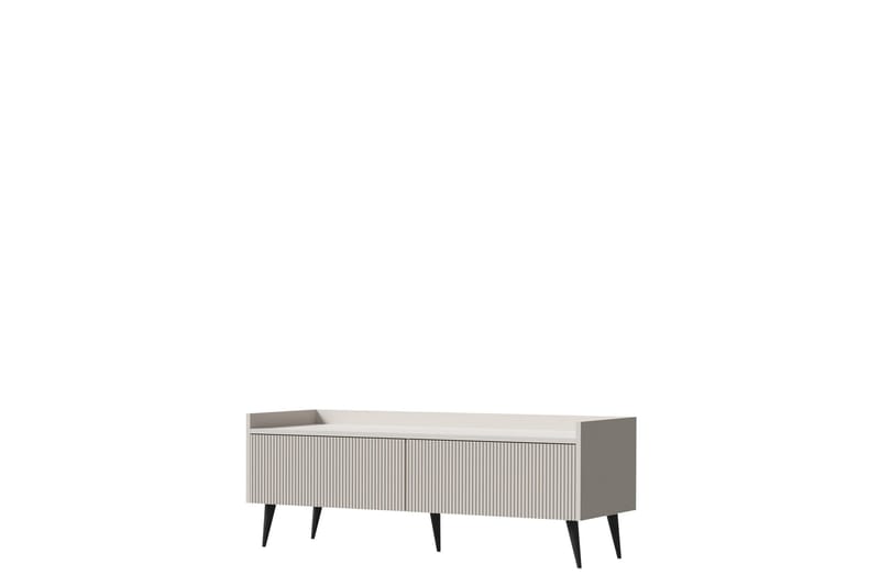 Chiku Golvstående Tv-bänk 121 cm med Förvaring i Målat Trä, Beige