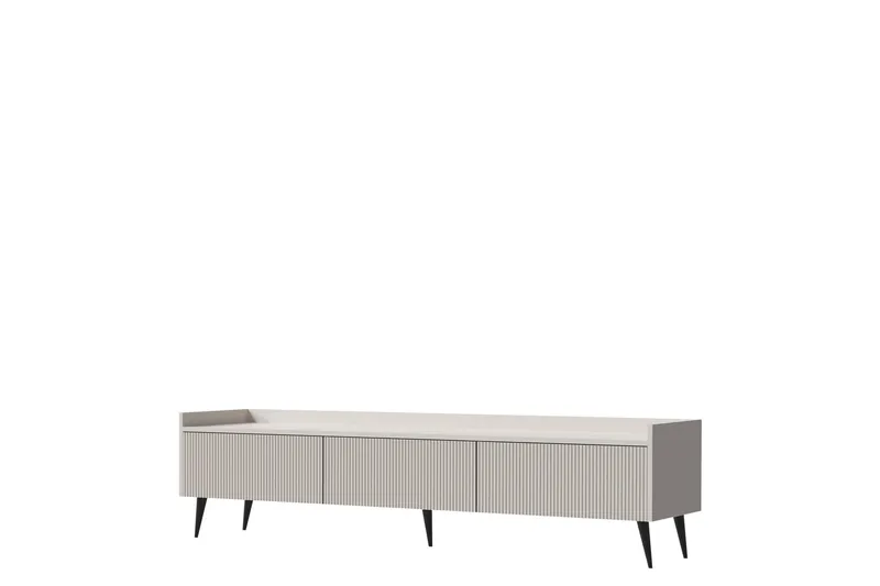 Chiku Golvstående TV Bänk 180 cm med Förvaring i Målat Trä, Beige