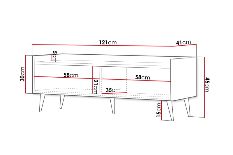 Chiku Tv-bänk 121 cm - Beige - Möbler - Vardagsrum - Tv-möbler & mediamöbler - Tv-bänkar