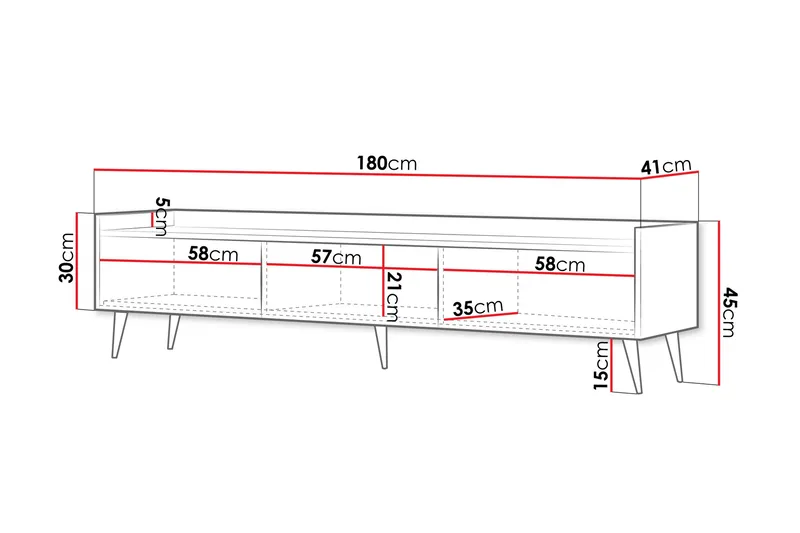 Chiku Tv-bänk 180 cm - Beige - Möbler - Vardagsrum - Tv-möbler & mediamöbler - Tv-bänkar