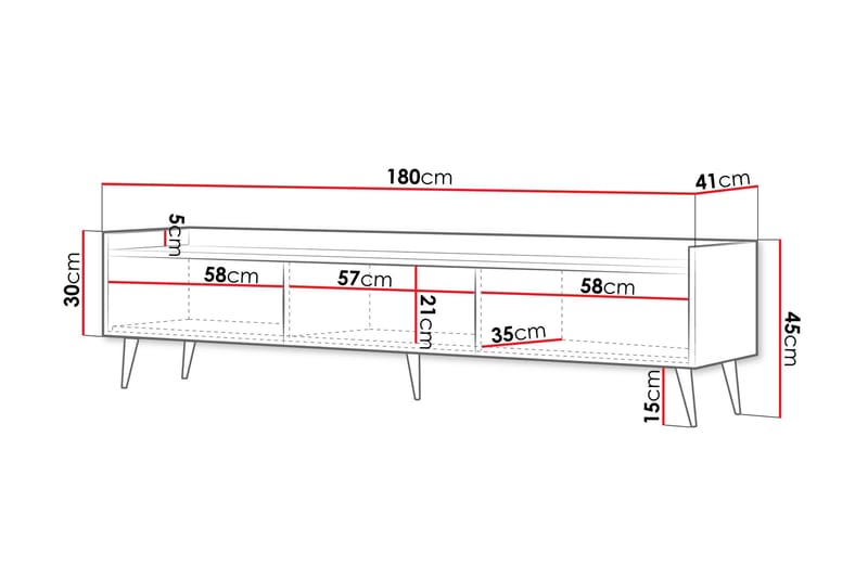 Chiku Tv-bänk 180 cm - Beige - Möbler - Vardagsrum - Tv-möbler & mediamöbler - Tv-bänkar