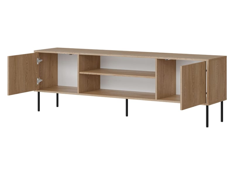 Claven Golvstående Tv-bänk 183 cm med Förvaring i Trä och ekutseende - Beige - Möbler - Vardagsrum - Tv-möbler & mediamöbler - Tv-bänkar